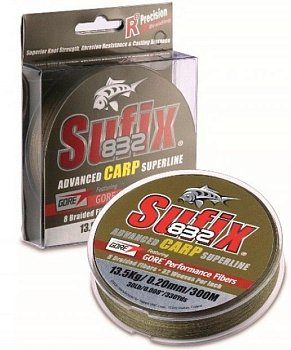 Плетеный шнур Sufix 832 Advanced Carp  300м 17,7кг/0,24мм (Зеленый) 