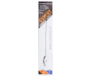 Крючок с поводком Carp Pro Maruto Specimen Size 4 Черный никель  Мягкий 25Lb 20см