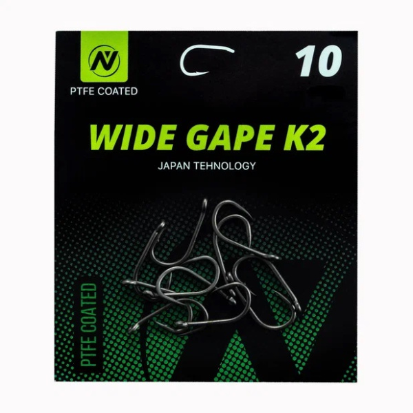 Крючки карповые VN Tackle Wide Gape K2 Size 10 Тефлон