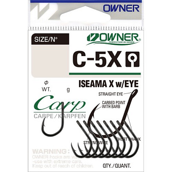 Крючки с колечком Owner Carp Iseama X Size 4 Никель 