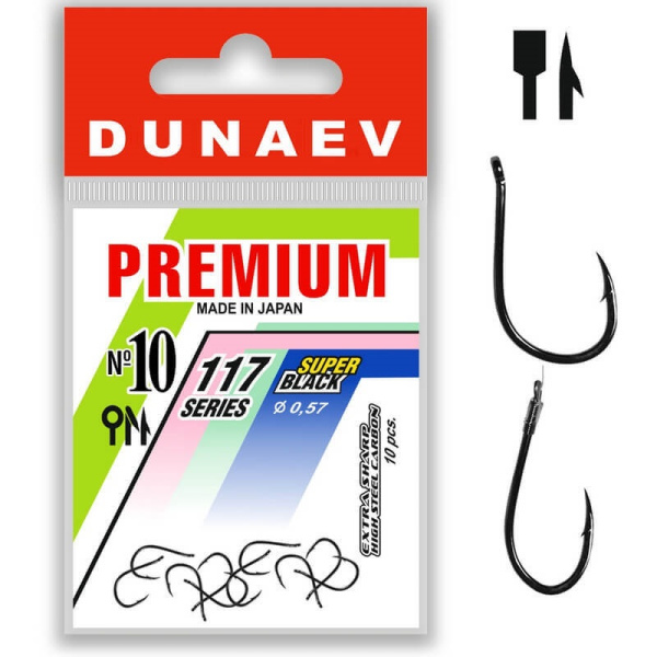 Крючки с лопаткой Dunaev Premium 117 Size 10 Черный никель