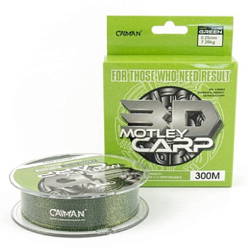 Леска Caiman Motley Carp 3D  300м 8,42кг/0,28мм (Camo green) 