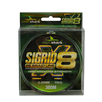 Плетеный шнур EastShark SIGRID  300м 14кг/0,20мм (Зеленый) 