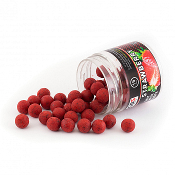 Бойлы тонущие GBS Baits Насадочные Strawberry 15мм 132 г (Клубника ) 