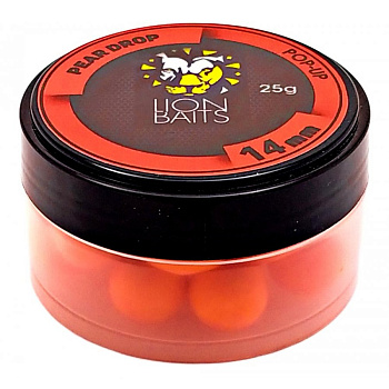 Бойлы плавающие Lion Baits   Pear Drop 14мм 25 г (Кислая груша) 