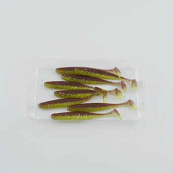 Силиконовая приманка Виброхвост FISHER BAITS Light Glow 71 мм съедобная (цв.15)