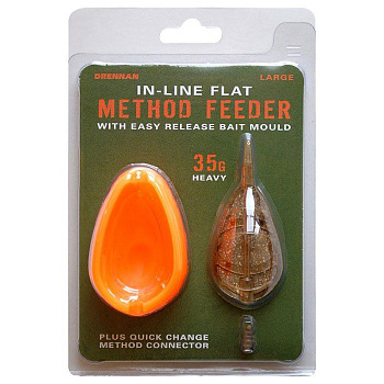 Флэт кормушка с формой Drennan In-Line Flat Method Feeder & Mould L 35г