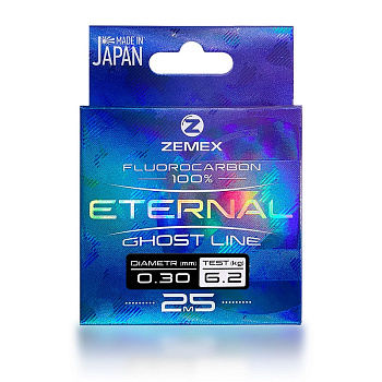 Повод. мат. флюрокарбоновый Zemex ETERNAL 100% FLUOROCARBON  25м 8,5кг/0,36мм Прозрачный 