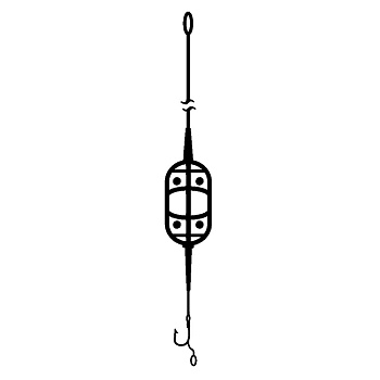 Готовый карповый монтаж с кормушкой Carp Hunter WIDE Flat Method 1 крючок 60г. 1шт