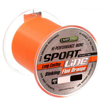 Леска Carp Pro Sport Line Fluo Orange  300м 5,6кг/0,286мм (Оранжевая) 