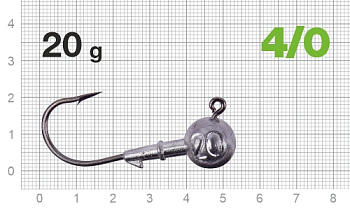 Джиг-головка Power 120 NP-1608  Nautilus Size 4/0 20гр 4 шт. (Серый) Не разборная