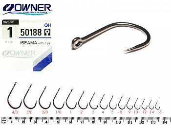 Крючки с колечком Owner Iseama 50188 Size 14  