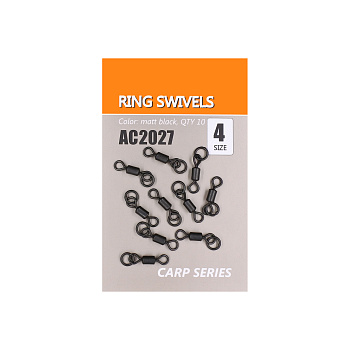 Вертлюг с кольцом Orange Carp Ring swivels AC2027 sz4, 10шт