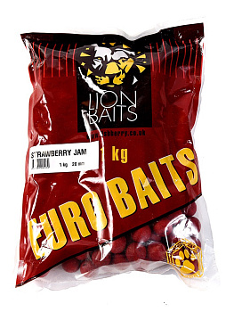 Бойлы тонущие Lion Baits  Euro Baits Strawberry Jam 20мм 1 кг (Клубничный джем) 